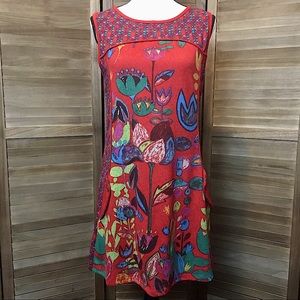 Para Vida Sleeveless Dress with Colorful Print, Medium, NWOT